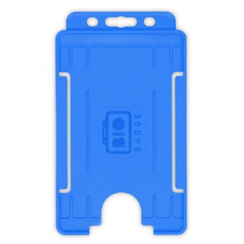 Light Blue Single-Sided BIOBADGE Open Faced ID Card Holders - Portrait (Pack of 100)