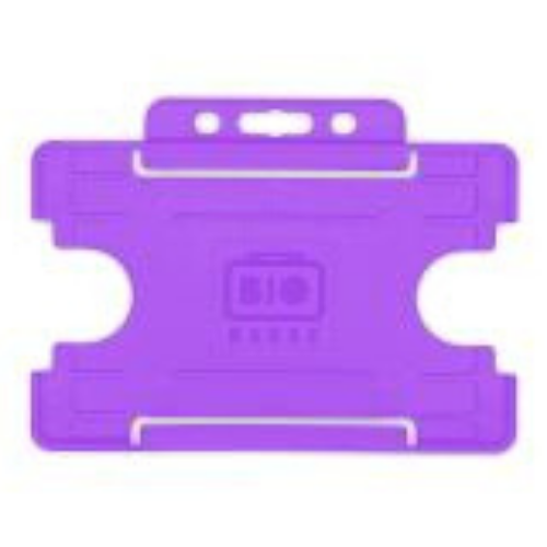 Purple Single-Sided BIOBADGE Open Faced ID Card Holders - Landscape (Pack of 100)