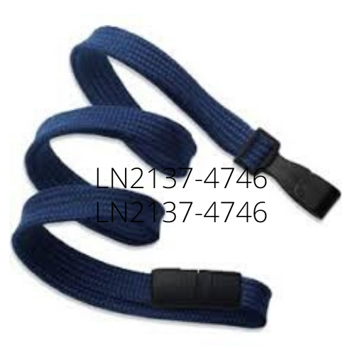 10mm Classic Flat Breakaway Lanyards Wide Plastic No-Twist Hook - Navy Blue