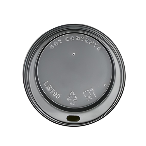 90mm Black Hot Cup Lids - Huh â€“ (10/12/16oz ) (10x100)