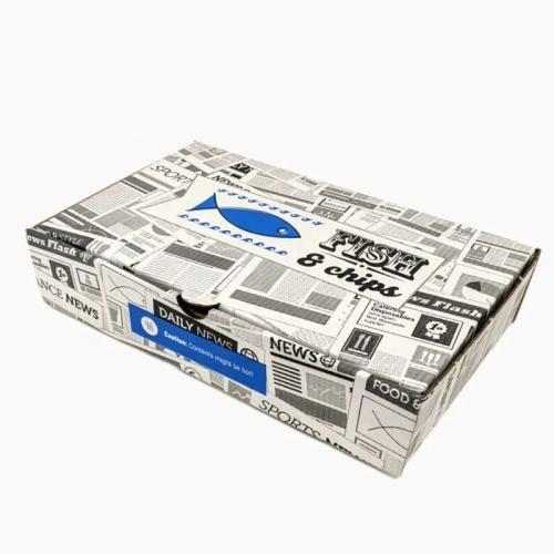 Small Fish & Chip Biodegradable Corrugated (100pc)