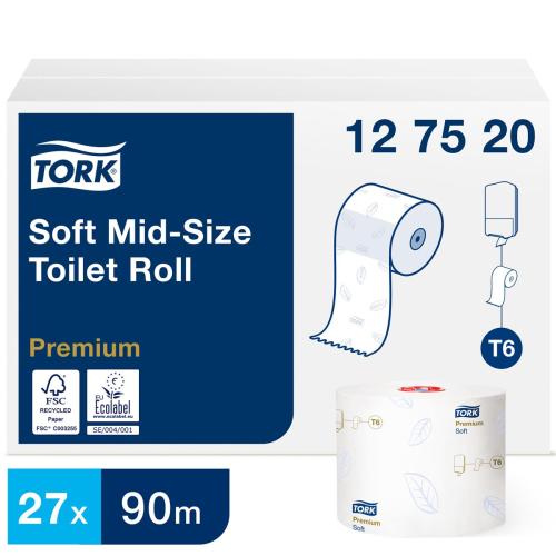Tork Soft MidSize Toilet Roll 2 Ply T6 Refill