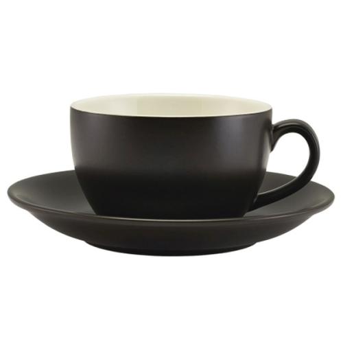 Genware Porcelain Matt Black Saucer 16cm625