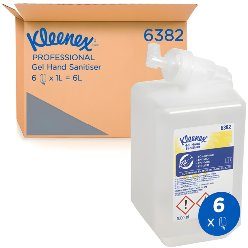 KleenexÂ® Alcohol Gel Hand Sanitiser (6 x 1 litre)