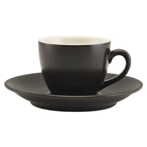 Genware Porcelain Matt Black Bowl Shaped Cup 9cl3oz