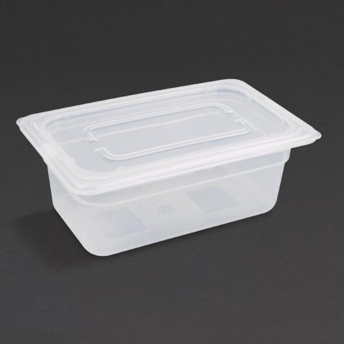 Vogue Polypropylene 1/4GN Pan with Lid 100mm