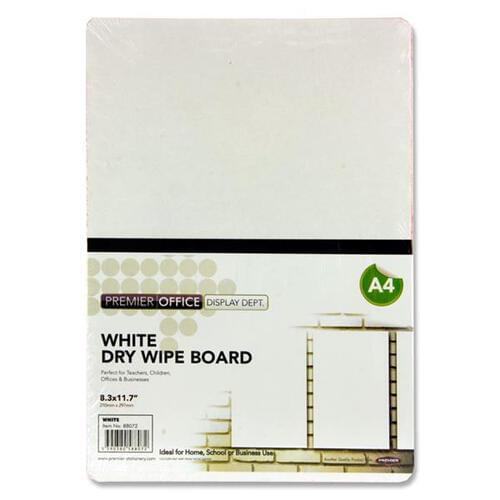 Premier Office A4 Coloured Dry Wipe Board - White