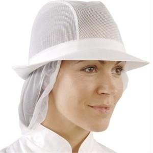 White Trilby Hat with Snood