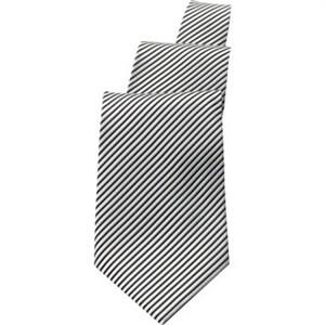 Tie Silver Black Fine Stripe