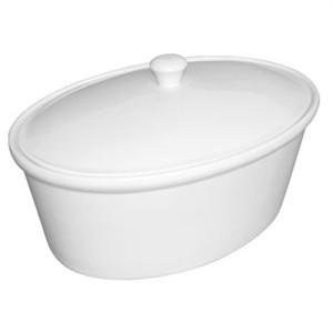 Olympia Whiteware Cookware Oval Pot & Lid - 115x305x220mm 3.2Ltr (Single)