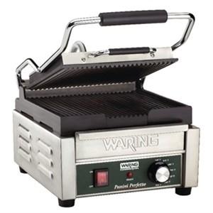Waring Single Panini Grill WPG150K Ribbed Plates