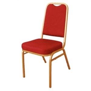 Bolero Banqueting Chair Squared Back Gold Frame Red Plain Cloth (Pack 4)