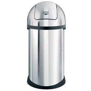 Brabantia Stainless Steel Push Top Bullet Bin Silver 60Ltr