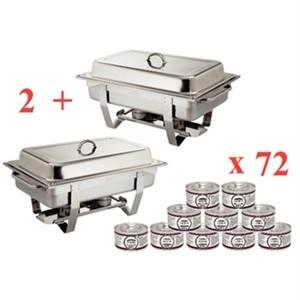 Sale Offer : Milan Chafer Set Twin Pack Offer GN - 1/1 with 72 Gel Fuel Tins