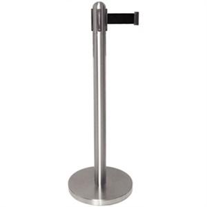 Bolero St/St Retractable Barrier with Black Ribbon 2m