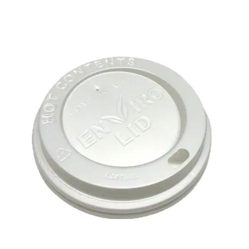80mm White CPLA Hot Cup Lids (8oz) (10x100)