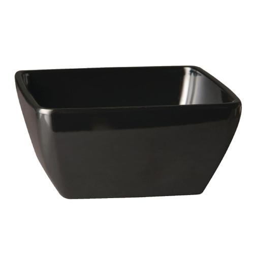 Pure Square Bowl Melamine Black 250x250mm