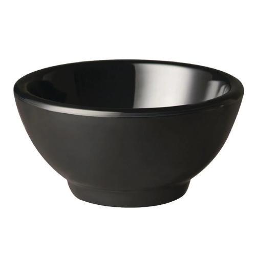Pure Round Bowl Melamine Black 200mm