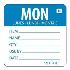 Vogue Blue Dissolvable Monday Labels (Pack of 250)