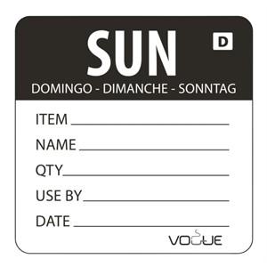 Vogue Black Dissolvable Sunday Labels (Pack of 250)