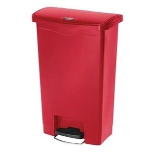 Rubbermaid Slim Step on Front Pedal Red 90Ltr