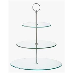 Glass Three Tiered Afternoon Tea Cake Stand