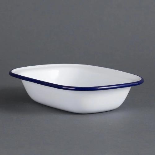 Olympia Enamel Rectangular Pie Dish 180x130x40mm 7x5 14x2 Box 6