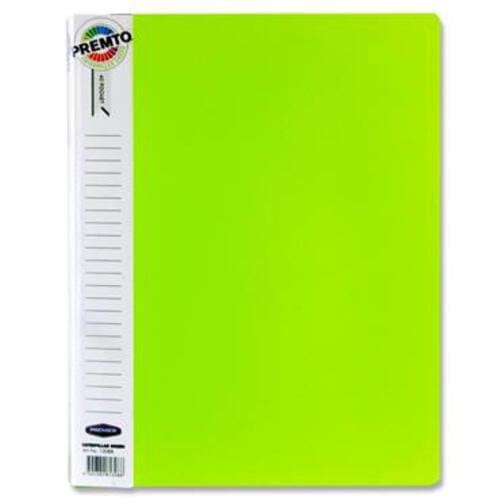 Premto A4 40 Pocket Display Book - Caterpillar Green