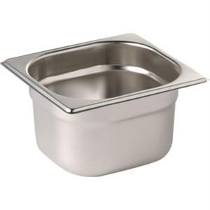 Stainless Steel Gastronorm Pan - 1/6 Size 100mm deep