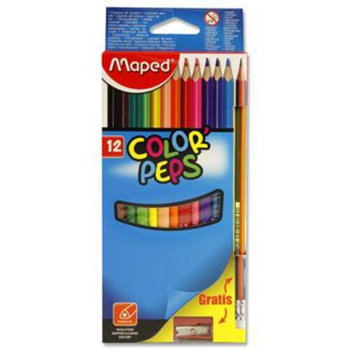 Maped Pkt.12 Colorpeps Colour Pencils + Pencil/Sharpener