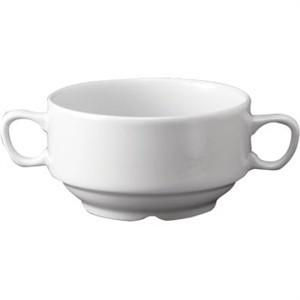 White Nova Consomme Bowl with Handles 14oz (Box 24)