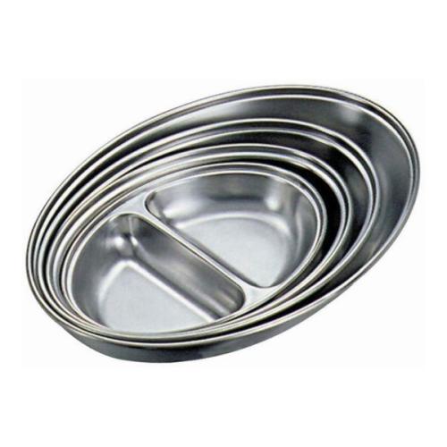 GenWare Stainless Steel Two Division Oval Vegetable Dish 30cm/12"