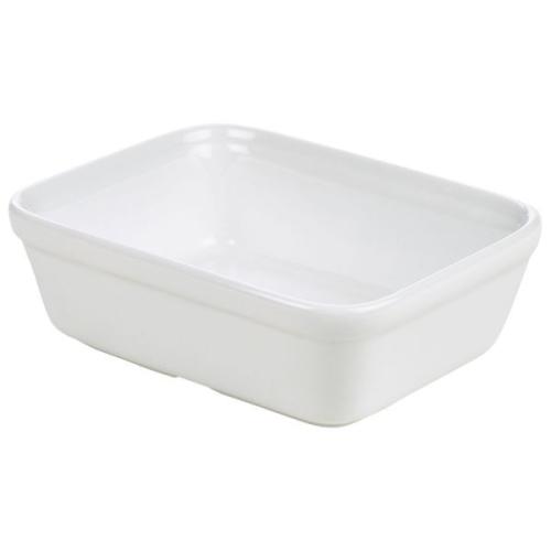 Genware Porcelain Rectangular Pie Dish 15.5x11.5cm/6 x 4.5"