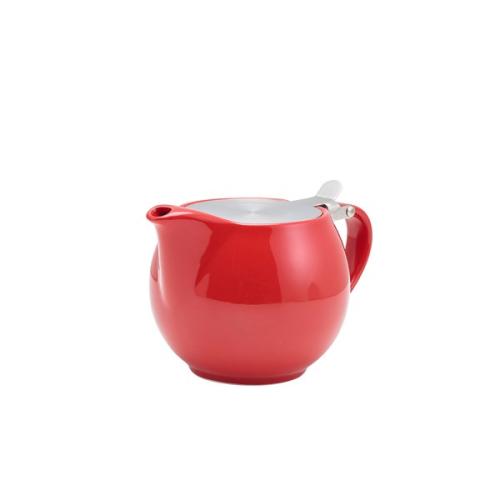 GenWare Porcelain Red Teapot with St/St Lid & Infuser 50cl/17.6oz