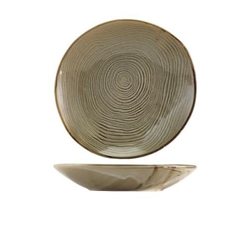 Terra Porcelain Smoke Grey Organic Coupe Bowl 26cm