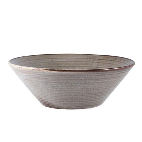 Terra Porcelain Smoke Grey Conical Bowl 19.5cm