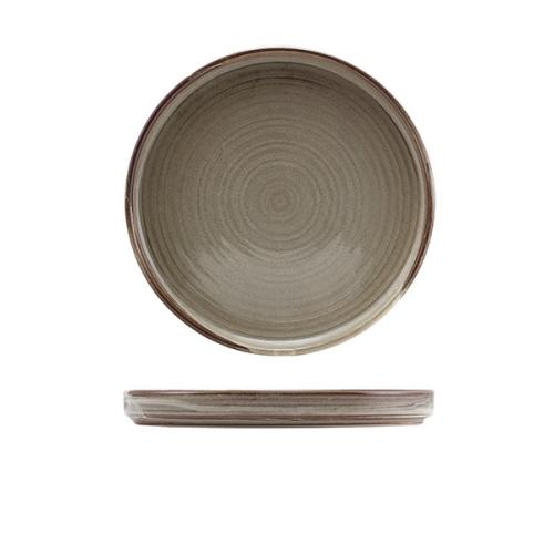 Terra Porcelain Smoke Grey Low Presentation Plate 21cm