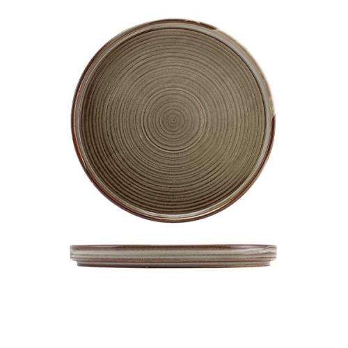 Terra Porcelain Smoke Grey Low Presentation Plate 25cm