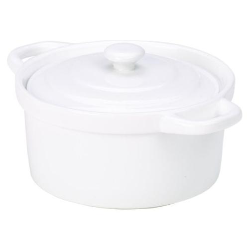 Genware Porcelain Covered Mini Casserole Dish 10.5cm/4"