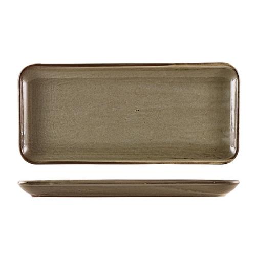 Terra Porcelain Smoke Grey Narrow Rectangular Platter 36 x 16.5cm