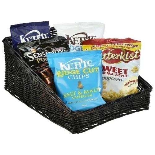 Wicker Display Basket Black 46X36X20cm