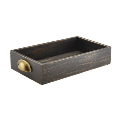 Genware Black Wash Acacia Wood Display Drawer GN 1/3