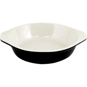 Vogue Black Cast Iron Round Gratin Dish 400ml