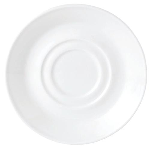 Simplicity White Slimline Saucer/Soup Stand Double Well - 165mm 6 1/2" (Box 36)