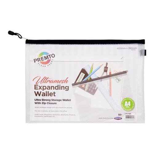 Premto A4 Xxl Ultramesh Expanding Wallet - Clear Pearl