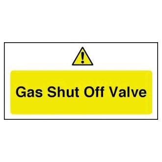 Gas Shut Off Valve Sign