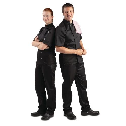 Whites Vegas Unisex Chefs Jacket Short Sleeve Black
