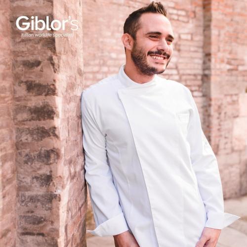 Giblor's Andrea Chef Jacket Long Sleeve White