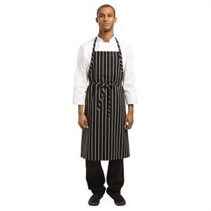 Chef Works Premium Woven Apron Black and White Stripe