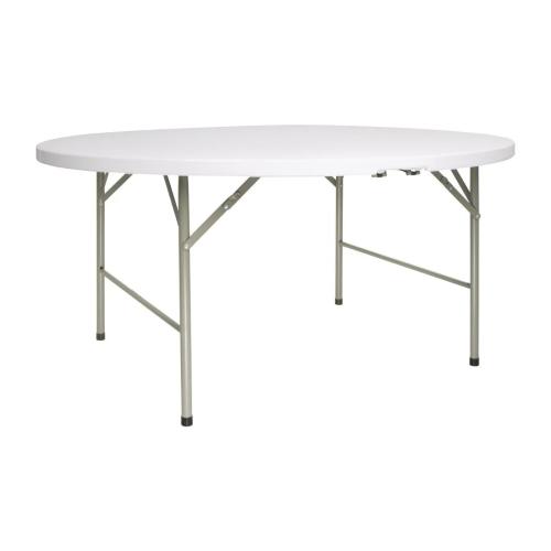 Bolero Round Centre Folding Table 5ft White
